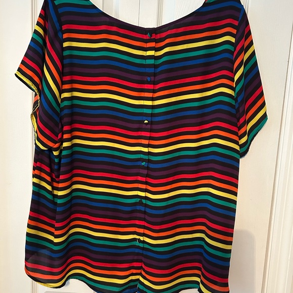 Torrid Red and Orange Boxy Short Sleeve Blouse - Picture 3 of 3